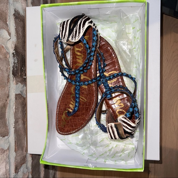 Blue and With Zebra Print Flats - Picture 2 of 9